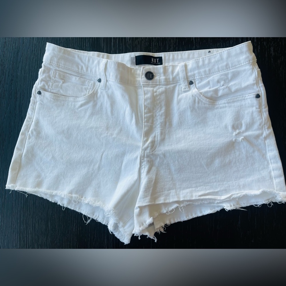 Kut From The Kloth Jane High Rise Denim Short- Optic White